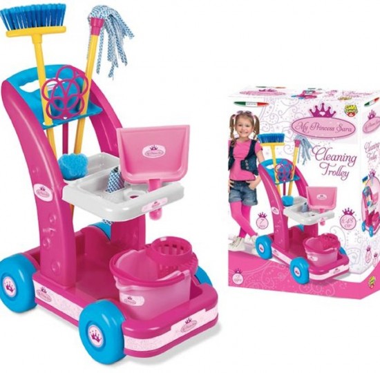 Τρόλεϊ καθαριότητας ροζ