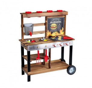 Ξύλινη κουζίνα μπάρμπεκιου