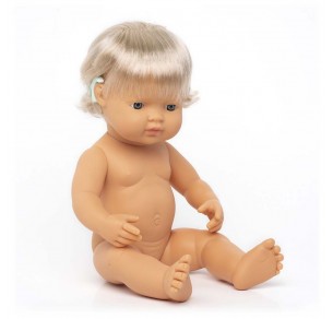 Κούκλα κοριτσάκι με βοηθητικό ακουστικό 38 εκ.