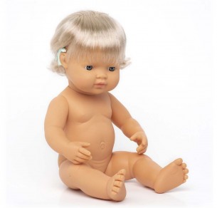 Κούκλα κοριτσάκι με βοηθητικό ακουστικό 38 εκ.