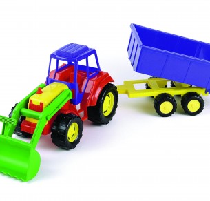 Τρακτέρ μεγάλο με κουβά και καρότσα