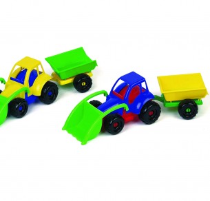 Τρακτέρ με κουβά και καρότσα