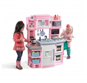 Πριγκιπική κουζίνα ροζ με γκρι