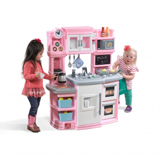 Πριγκιπική κουζίνα ροζ με γκρι