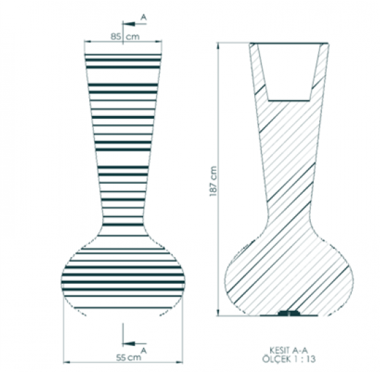 Πολυεστερικό Βάζο/Γλάστρα με Εσωτερικό Φωτισμό Mushroom