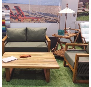 Ξύλινο Καθιστικό Εξωτερικού Χώρου με Μαξιλάρια