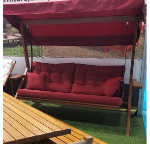 Κούνια με Μαξιλάρια για Εξωτερικό Χώρο σε Χρώμα Κόκκινο